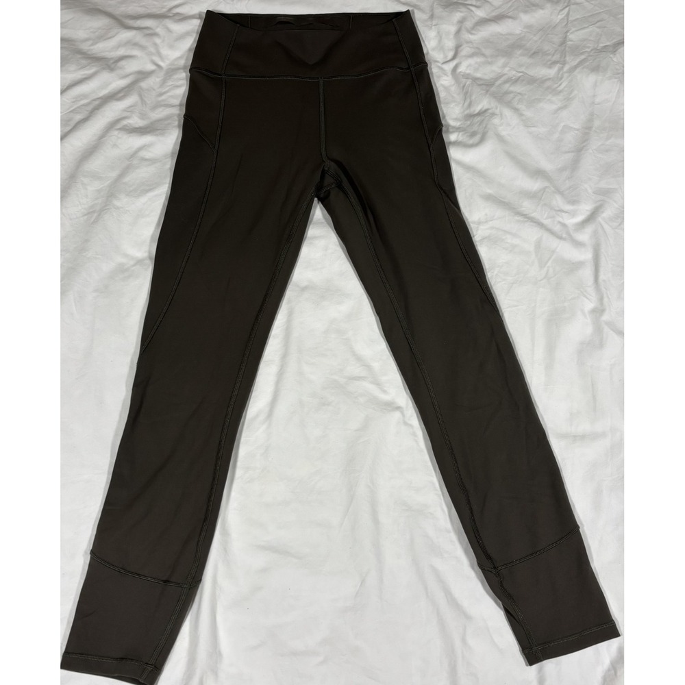 Lululemon Womens In Movement Legging Dark Olive Green Performance Sporty 6